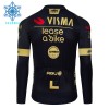 Maglia 2024 Jumbo-Visma Lease A Bike Manica Lunga Winter Invernale Nero